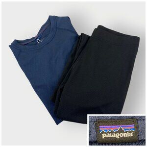 Patagonia Kids Capilene Midweight Baselayer Crew Top & Bottom | L 12 | Outdoors